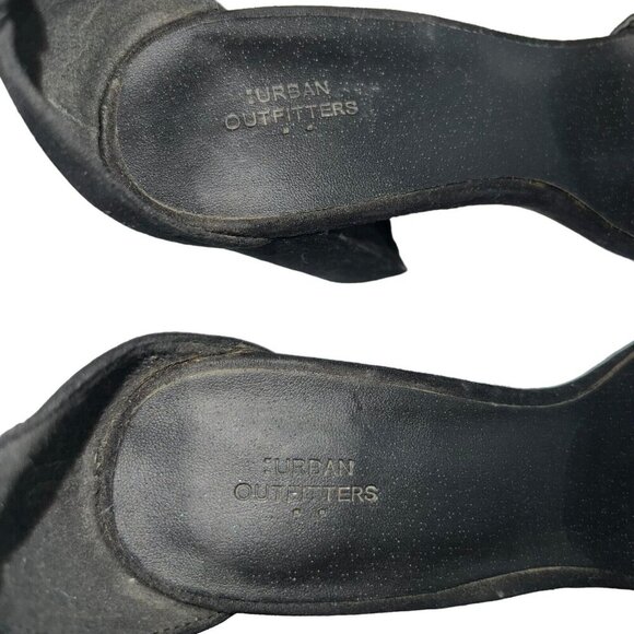 Urban Outfitters Faux Suede Heels Grommet Open Toe Ankle Strap‎ Shoes Women 8 - Picture 7 of 10